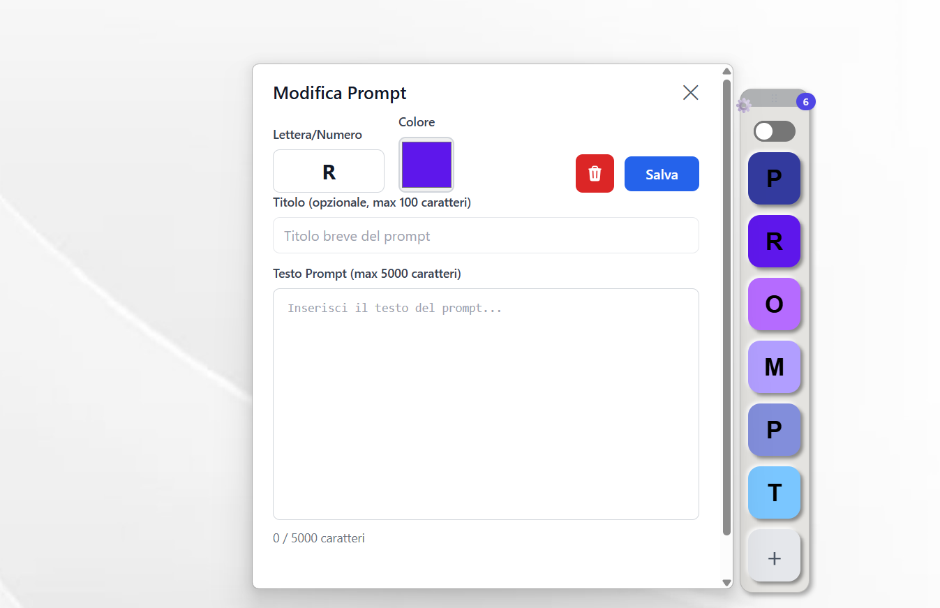 Prompt personalizzabili
